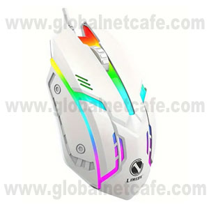 MOUSE ALAMBRICO CON LUZ GAMING BLANCO 100% Nuevo