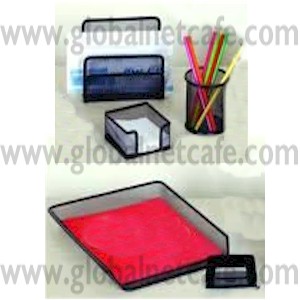 SET KIT DE 5 PIEZAS PARA ESCRITORIO MESH NEGRO 100% Nuevo